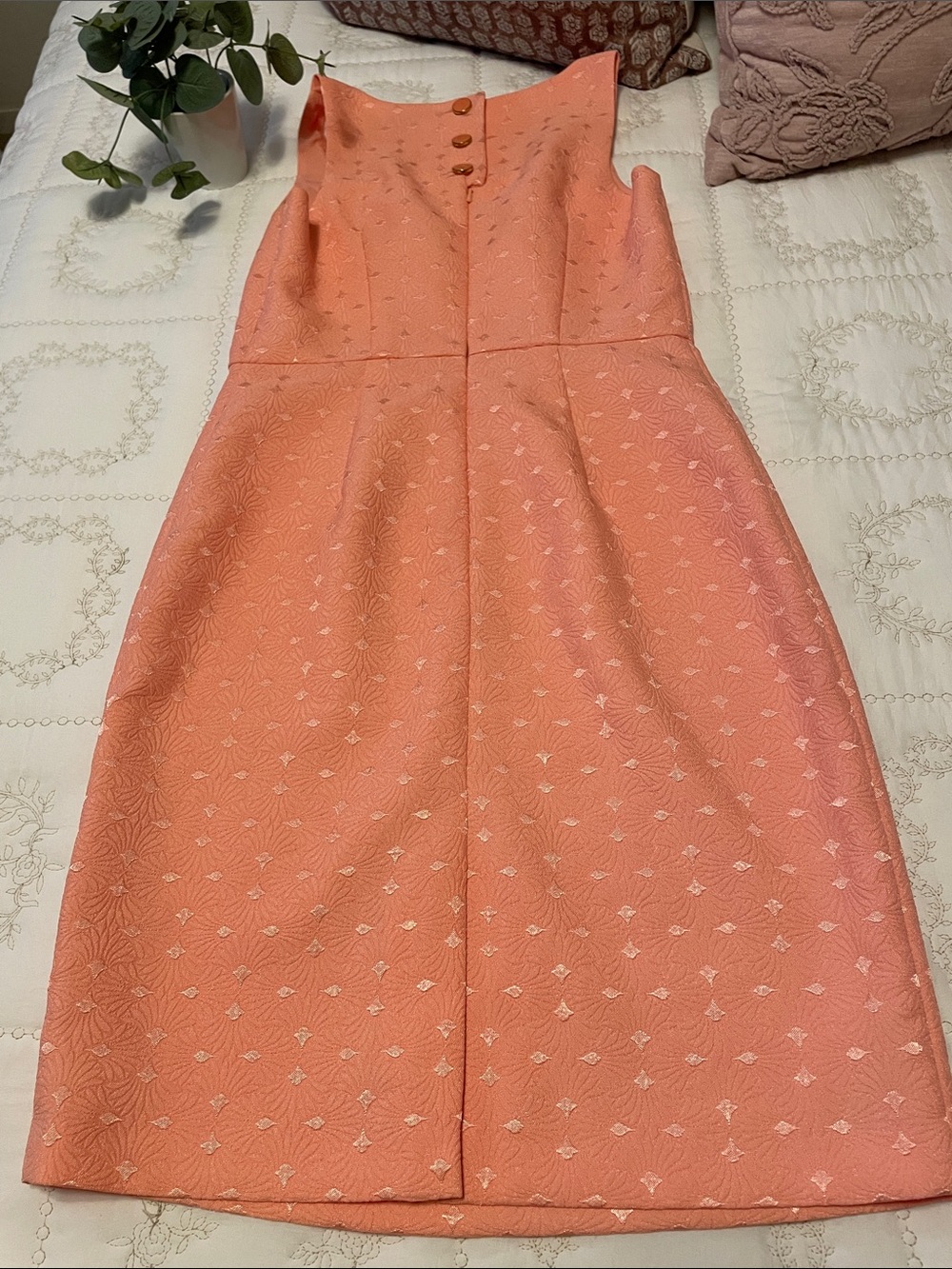 The Limited Coral Pink Textured Sheath Dress - Picture 4 of 10